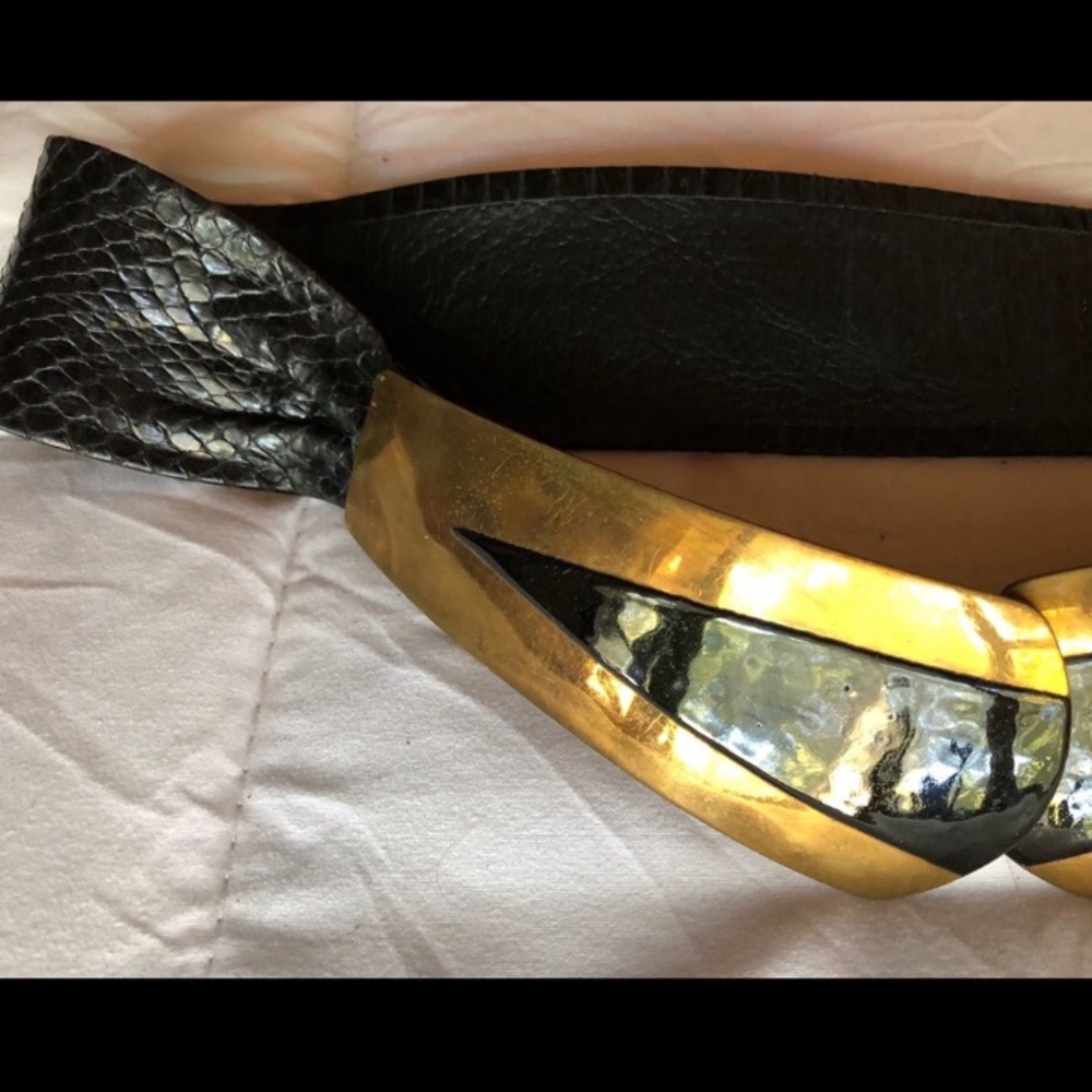 Vintage Snakeskin & Copper Belt